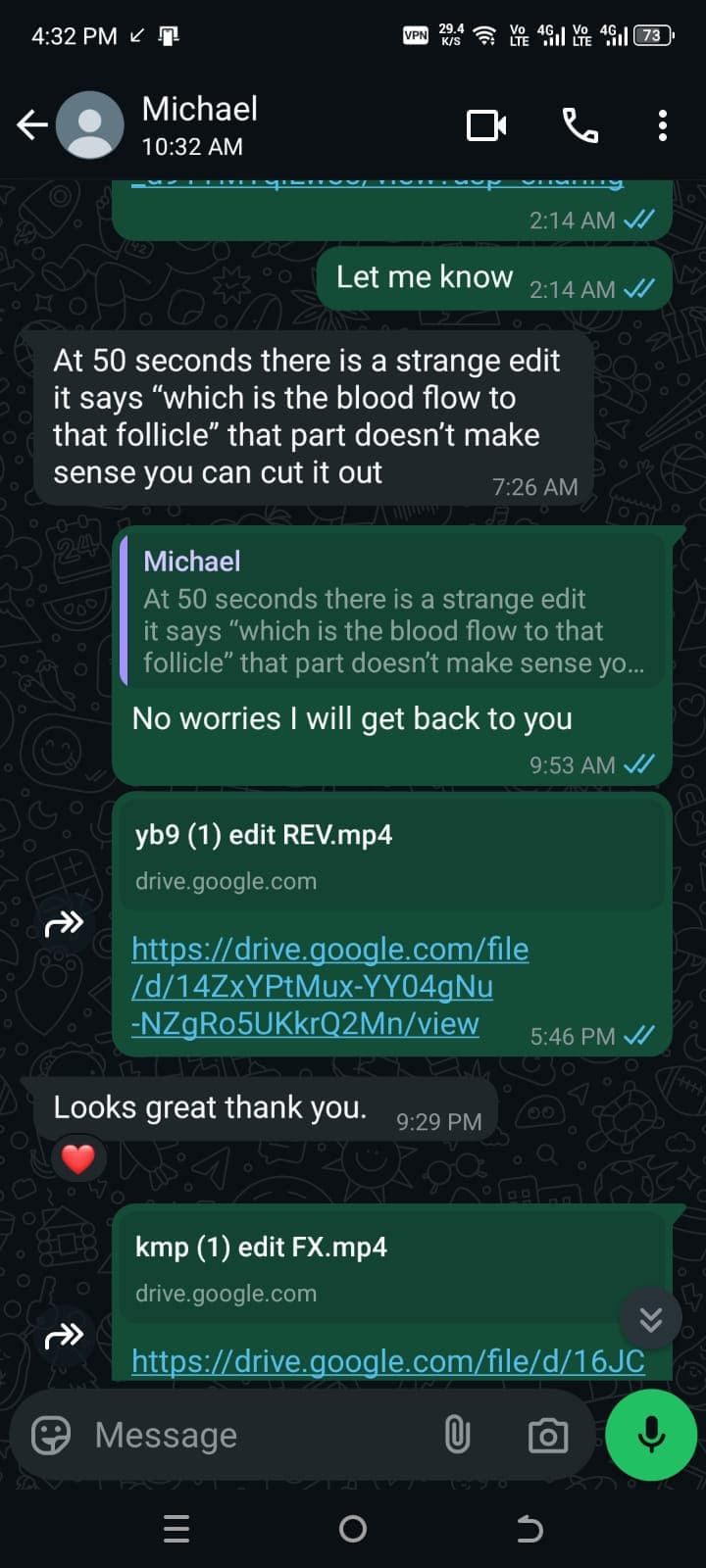 Testimonial from Micheal