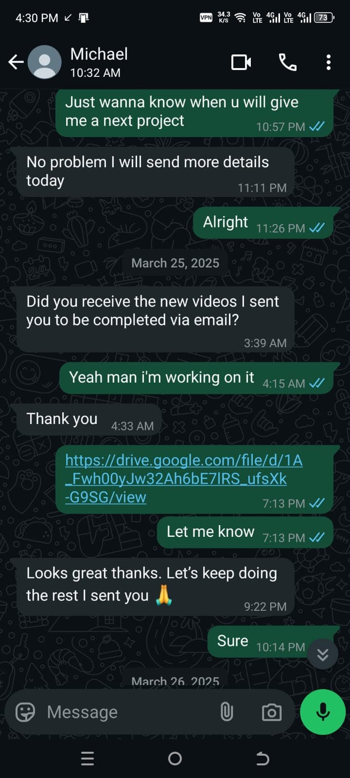 Testimonial from Micheal