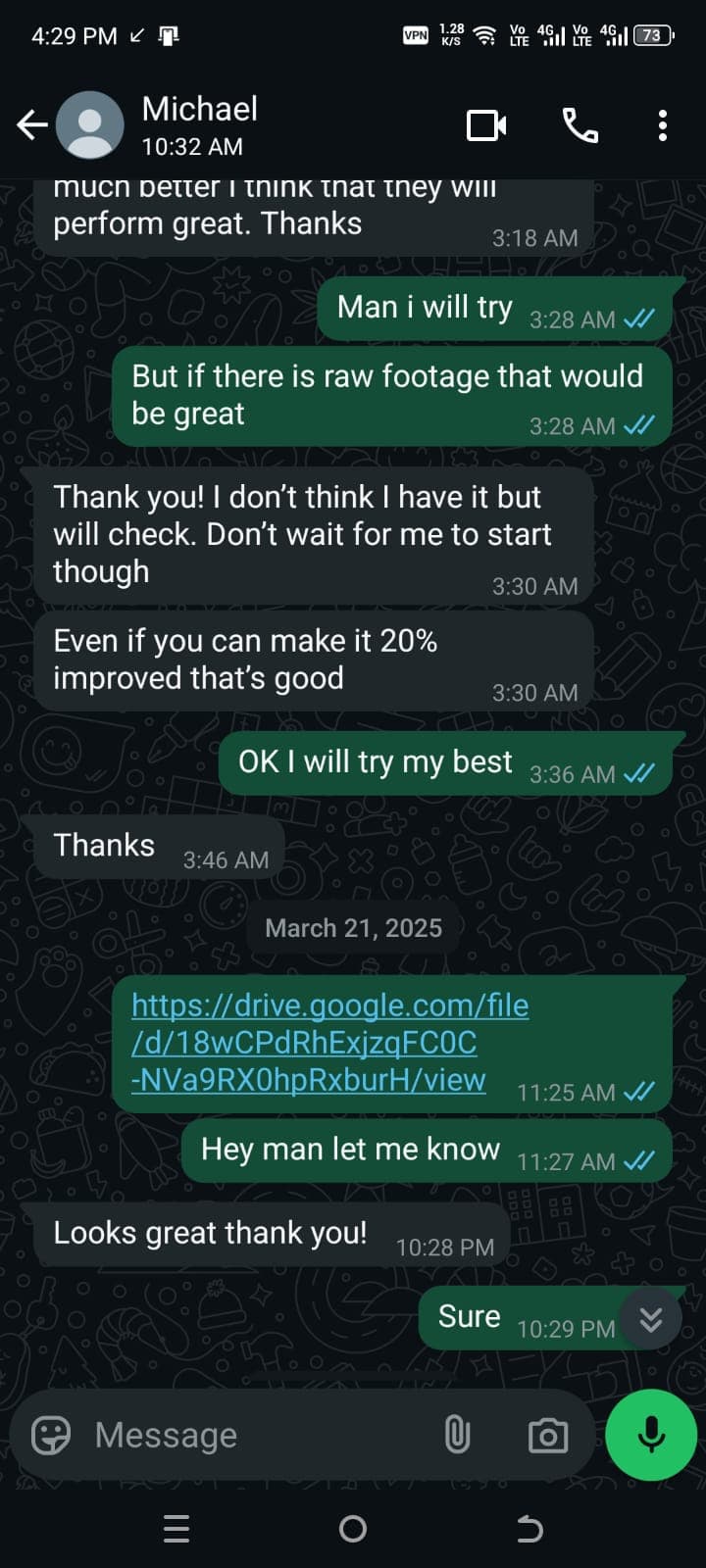 Testimonial from Micheal