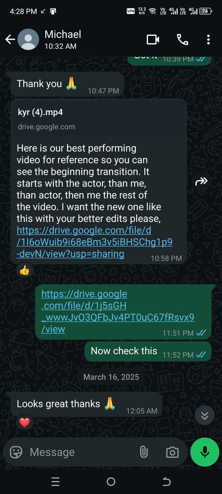 Testimonial from Micheal