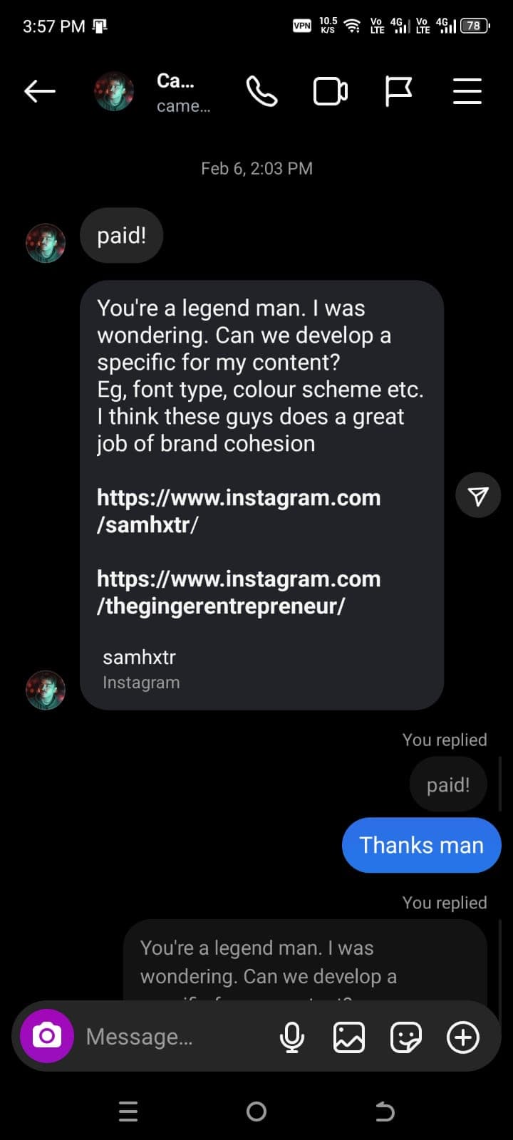 Testimonial from Cameron